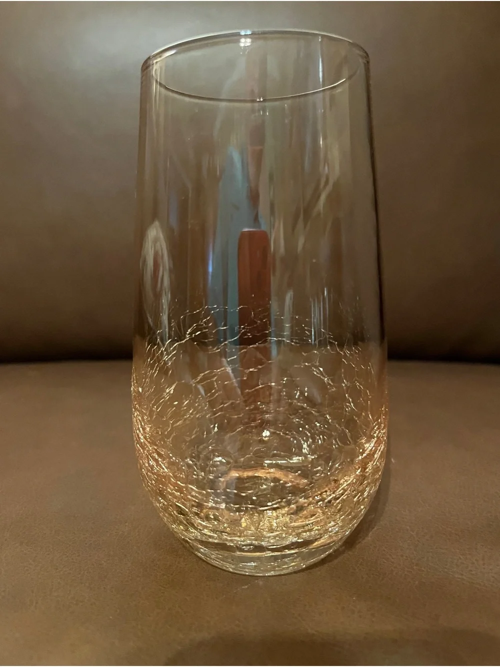 Pier 1 Amber Crackle (Golden Luster) Glass Tumblers - Set of 10